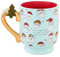 Mud Pie Weihnachtstasse mit Standfuß, blauer Weihnachtsmann, 370 ml