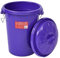Red Gorilla Bin 30 Litre with Clip Lid Purple Stackable Storage Plastic Lightweight Weather Resistant Frost Proof for Indoor Outdoor Waterproof Waste Bin for Garden Garage Kitchen Home Recycling