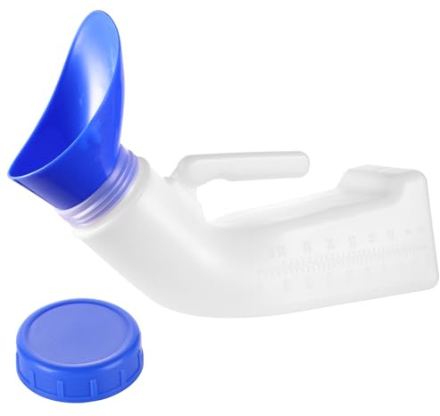 Urinale für Männer und Frauen, Unisex-Urinalflasche, auslaufsicher, tragbare Urinal-Flaschen, weiblicher Urinal-Schraubverschluss Deckel und Trichter für Auto, Reisen, ältere Menschen und Inkontinenz,