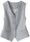 Minetom Gilets de Tailleur Femme Élégant Sans Manche Blazer Gilet de Costume Col V Affaires Travail Veste Waistcoat avec Boutons B Gris Clair XXL