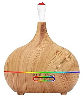 Wifi+Bluetooth Smart Essential Oil Diffuser Works with Alexa, Ultrasonic Aromatherapy Diffuser & Mist Humidifier with Voice & APP Remote Control, Schedule & Timer,RGB Light