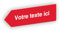 Flèche directionnelle gravée autocollante personnalisable, Plaque signalétique orientation Gauche -rouge - format 20x6