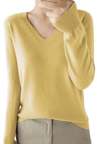 SDERG Chunky Sweaters - Pink & Fuchsia V-Neck Jumpers for Women - Cream & Halloween Options