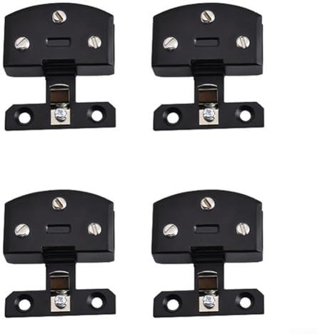 Zeroupshop Glastürscharnier für Vitrinen, Vitrinen, Schranktüren, Glasklemmen, oder Duschkabinen und Schränke, 4 Stück (schwarz)