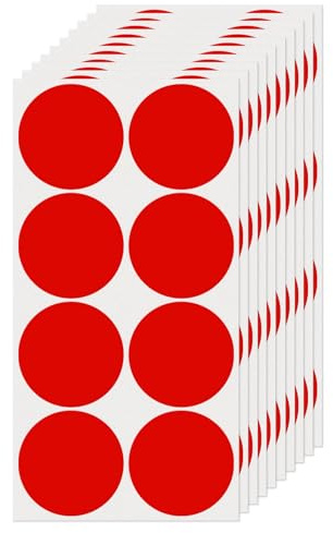 FINDAT 50 mm Klebepunkte Runde Punktaufkleber Etiketten Rot, 80 Stück | Selbstklebend, wasserfest, Vinyl, Kalender, Büro, Schule, Farbcodierung, Markierungspunkte
