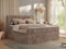 MKS MEBLE Boxspringbett 200x200 Braun Cord, Boxspringbett mit Matratze H4, Bett 200x200 mit Bettkasten and Kopfteil, Doppelbett mit Stauraum, Polsterbett 200x200 - Tiliano King
