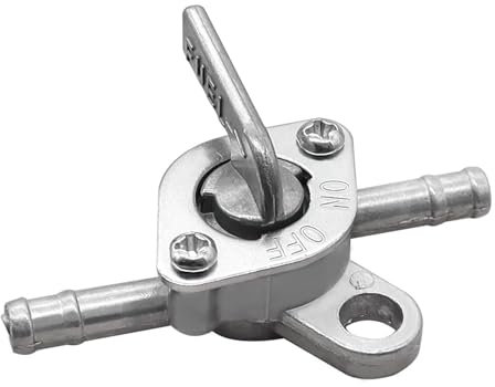 HARY Fuel Petcock,6mm Fuel Tap Switch,Fuel Tank Valve Aluminium Inline Fuel Tap 1/4 Motorcycle Inline Fuel Tap Scooter Fuel Shut Off Valve for 90Cc 110Cc 120Cc 125Cc 140Cc