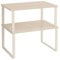 SONGMICS Estante para Especias, Juego de 2, Organizador de Armario, Estante de Almacenamiento de Cocina Extensible, Especiero de Metal y Madera, Beige Travertino y Blanco Crema KCS020L01