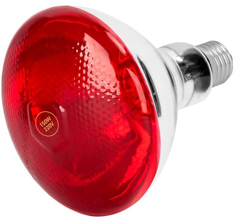 Zrwuldu Rotlichtlampe Wärmelampe 100W, Infrarotlampe für Reptilien Terrarium Lampe, E26 E27 Basking Spot für Hühnerfarmen, Schwein, Hund, Lebensmittelbeleuchtung, Bäder, Langlebig 6000 Stunden
