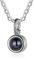 Lam Hub Fong Personalisiert Foto Projektion Halskette für Damen Männer Kette mit Bild Anhänger Silber Vergoldet Kette Schmuck Geschenk für Geburtstage Valentinstag Weihnachtsfeiertag (Silber)