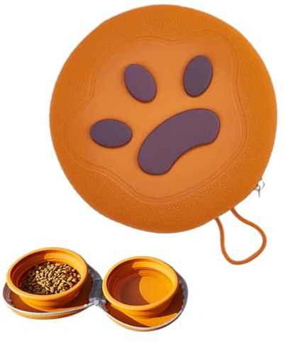 Bol D'eau De Voyage Pour Chiens - Alimentation Pliable Pour Animaux De Compagnie,Bol 2-en-1 Imperméable Léger En Silicone Pliable Pour Voyage Avec Alimentation Pour Chien