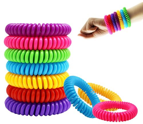 IKOPFLN 10 Piezas Pulsera Antimosquitos, Repelentes de Mosquitos, protección Natural contra Insectos, Apta para niños,pulseras antimosquitos, para Interiores y Exteriores - Multicolor Combinación