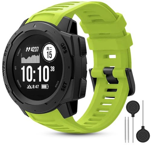 CHULN 22mm Silicone Cinturino per Garmin Instinct/Instinct 2/Solar/2 Solar/Tactical/2 Solar Tactical, Regolabile Sportiva Cinturino di Ricambio per Smartwatch.(No host)