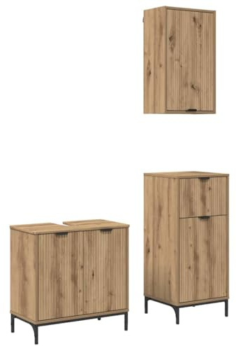 vidaXL Bathroom Furniture Set 3 pcs Artisan oak 39.5 x 36 x 88 cm,