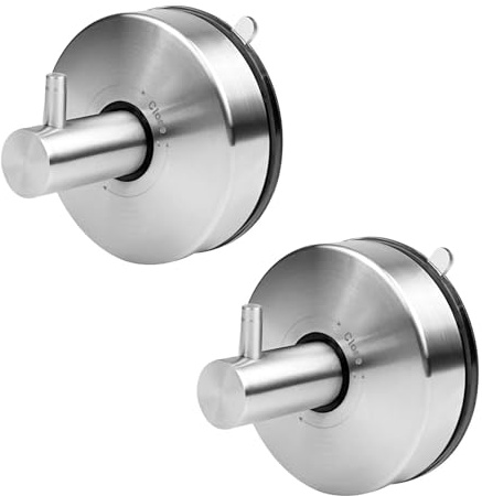 Ravytha 2 Piezas Colgador Toalla Baño, Ganchos Adhesivos con Ventosa, Gancho Ventosa, Toallero Ventosa, Ganchos para Toallas, Acero Inoxidable Ganchos sin Taladro para Baño, Dormitorio y Cocina