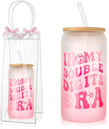 saerryor Birthday Gifts for Girls Birthday Cups with Lids and Straws | Creative Glass Mug, Interesting Personalized Mug, Gift for Best Friend Female Mum Wife Daughter Sister Girlfriend