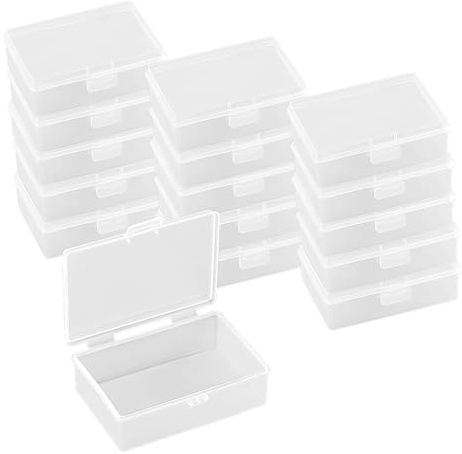 XINGSUI 16 Pcs Plastic Storage Box with Lid, Storage Boxes, for home,office | PP, 9.2 x 6.2 x 2.5cm, transparent, compact and portable, waterproof, sturdy and durable,versatile,suitable for storing items
