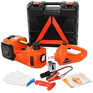 5 Ton 12V Car Jack Electric Hydraulic Kit 4 5CM + Wrench Tire Inflator LED Light Portable Lifting Repair Tool Outils de bricolage(5 Ton)