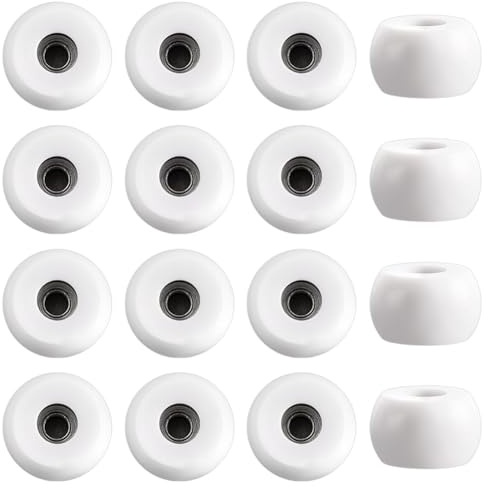WADORN 16 Stück Pro Fingerboard Räder, 7.5x4.5mm Weiß Innenbereich Außenbereich Fingerboard Lager Räder für Professionelle Anfänger Fingerboarding Anfänger Sport Nutzung Alle Fähigkeitsstufen