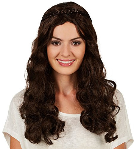 tectake dressforfun Frauenperücke Mittelalter Prinzessin | Mittellanges Haar | Bezauberndes Zöpfchen als Dekoration