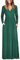 OUGES Women's Winter V Neck Long Sleeve Ladies Green Christmas Maxi Dress with Pockets(Green,L)