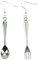 Large 55mm Tibetan Silver Spoon & Fork Cutlery On Sterling Silver Hooks Earrings Gift Bag