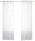 Deconovo Voile Vorhang Leinenoptik Ösenvorhang Transparent Dekoschal mit Stickerei Linie, 245x140 cm(HöhexBreite), Weiß, 2er Set