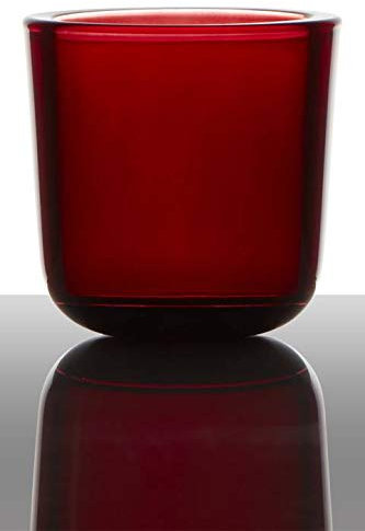 INNA-Glas Teelichtglas Nick, Zylinder - Rund, dunkelrot, 7,5cm, Ø 7,5cm - Kerzenglas - Teelichthalter