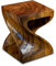 Kinaree Suar Massivholz Beistelltisch Twist – 30 cm Höhe, Farbe Braun – Handgefertigter Holz Beistelltisch aus massivem Suar Holz – Asiatische Möbel mit modernem Design