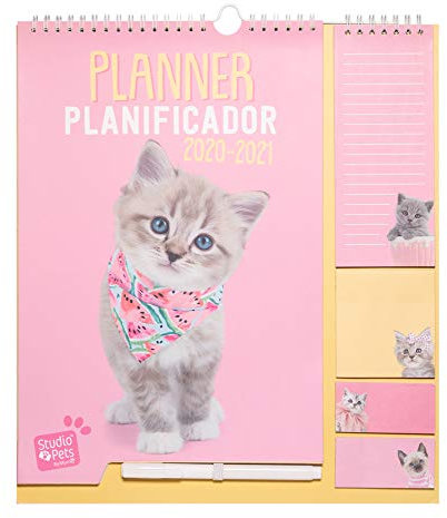 Erik Familienplaner Studio Pets Katze 2020/2021 - Kalender mit Selbstklebenden Notizzettel