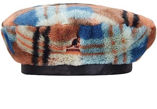 Kangol Béret Faux Fur béret Basque pour Femme (L/XL (58-61 cm) - Orange)