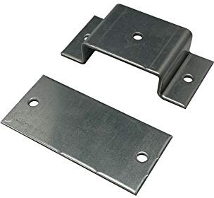 Abrazadera de tubo rectangular con placa de conexión en 30 x 20, 40 x 20, 40 x 20, 40 x 30, 50 x 20, 50 x 30, 60 x 30, 60 x 40, 70 x 50, 80 x 40, 80 x 60, 100 x 40, galvanizada