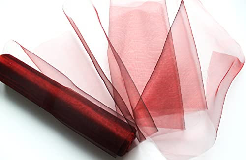 CaPiSo Organza 25m Mega-Rolle 30cm Organzaband Dekoration Tischband Hochzeit Dekoband Hochzeitsdekoration Bordeaux