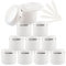 ZEOABSY 12 pièces 150ml Pot Cosmétique en Plastique Blanc avec Couvercle avec Bord d'argent, Pots de Crème de Bouteille de Vides Contenant pour Cosmétiques Maison,Crèmes,Baumes + 12x Spatule