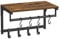 VASAGLE Wandgarderobe, Möbel für Eingangsbereich, Garderobe, mit 8 Haken und Regal, für Wohnzimmer, Flur, Schlafzimmer, 40 x 24 x 24 cm, rustikales Braun und Schwarz LCR103B01
