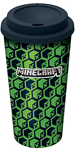 Minecraft Creeper Heads | Vaso para llevar con tapa [520 ml]