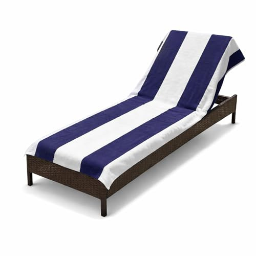 Superior Klassisches Handtuch für Loungesessel, Premium-Baumwolle, übergroß, für drinnen und draußen, Cabana-Streifen-Kissen, Akzent, für Terrasse, Chaiselitz, Lounge, Stuhlbezug, 81,3 x 259,1 cm,
