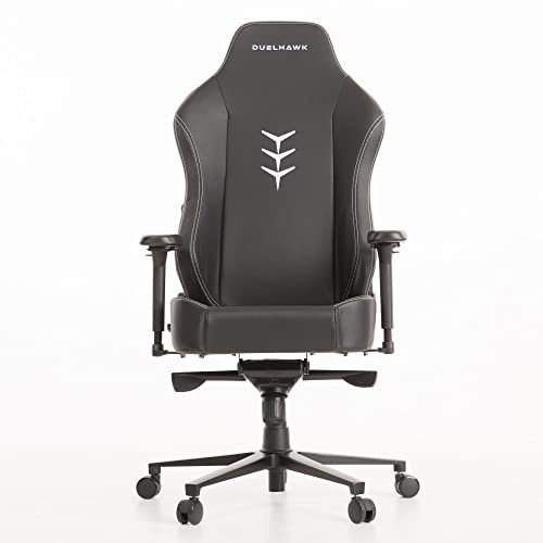 Duelhawk Ultra Gaming Chair - Computer Gaming Chair with Headrest and Lumbar Support - High Back Gaming Chair for Work or Play - Ergonomic Gaming Chair for PC Chair or Office Chair - Leather Black