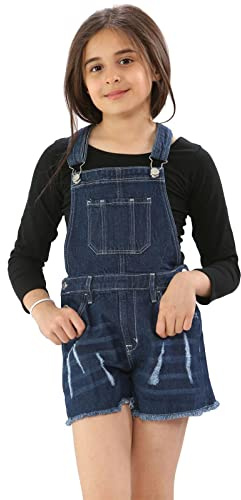 True Face Girls Dungarees Denim Sleeveless Kids Bibs & Braces Cotton Jeans Pant Short Children Dress