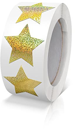 Gold Sterne Aufkleber Rolle 2.5cm Klein Selbstklebende Glänzende Etiketten Weihnachts Stern Funkelnde Aufkleber Star Sticker Sterne Glitzer Deko Scrapbooking 500 Stück