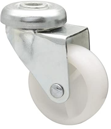 WAGNER Lenkrolle mit Rückenloch - ECO - Durchmesser Ø 50 mm, Bauhöhe 70 mm, Stahl verzinkt, weiß, Tragkraft 50 kg - 23125001