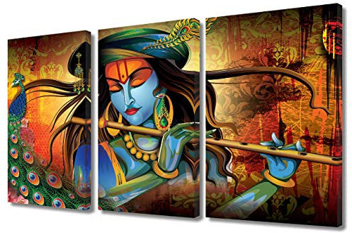 Büro-Wandkunst Radha Krishna große Leinwand Wandkunst Indien Religiöse Kultur Zeitgenössische Moderne Kunstwerke Bilder Wandkunst für Wohnzimmer Schlafzimmer Hausdekorationen gerahmt fertig zum