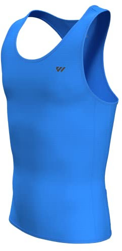 Lo.gas Radtrikot Herren Ärmellos Rennrad Trikot – Angenehm kühlend leicht Fahrradtrikot mit Taschen Ideal für Fitness, Alltag – Blau, L