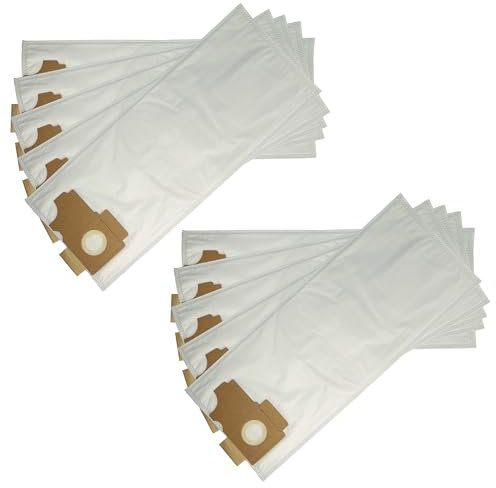 vhbw 10x sacchetto compatibile con Kärcher CV 36/2, CV 46/2, CW 100, CW 50, K 35 E, TBS 32 E aspirapolvere - microfibra, 35cm x 25cm Bianco