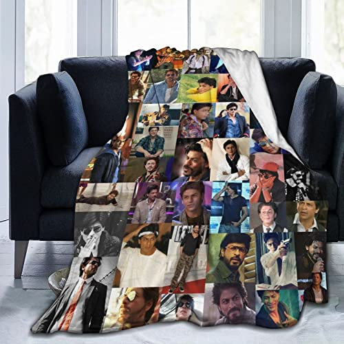 YINGD Shah Srk Rukh India Khan Flanelldecke Bettwäsche Fleecedecke weiche Thow Decken Klimaanlage Decke für Sofa Couch Wohnzimmer