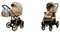 BabyLux Color Lux 2-in-1 Baby Kinderwagen Tief und Kinderwagen mit Zubehör Verstellbar und faltbar Aluminiumkonstruktion Wasserdichte Nicht abnehmbare Räder Gold And Black Houndstooth Gold Frame