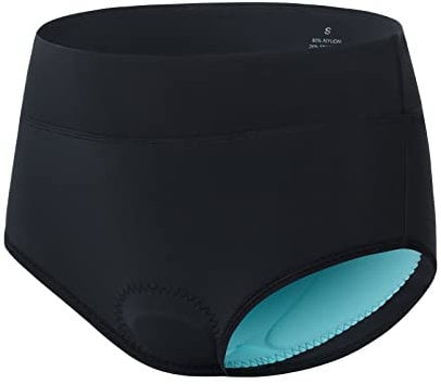 Homord Radunterhose Damen Gepolstert Gemütlich Fahrradunterhose Damen Atmungsaktiv Radsportunterwäsche mit 4D Gel Sitzpolster, Schwarz, L
