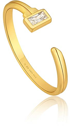 Ania Haie Damen-Damenring 925er Silber Zirkonia One Size Gold 32018778