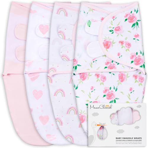 Mama Cheetah Wickeltasche für Babys, Bio-Wickeldecke, Pucksack für Neugeborene, verstellbare Nachtschal für Babys, einfaches Wickeln für Jungen, Mädchen, 0-3 Monate