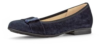 Gabor Damen Klassische Ballerinas, Frauen Flats,Wechselfußbett,Moderate Mehrweite (G),Halbschuhe,Sommerschuhe,flach,Dark-Blue,40 EU / 6.5 UK